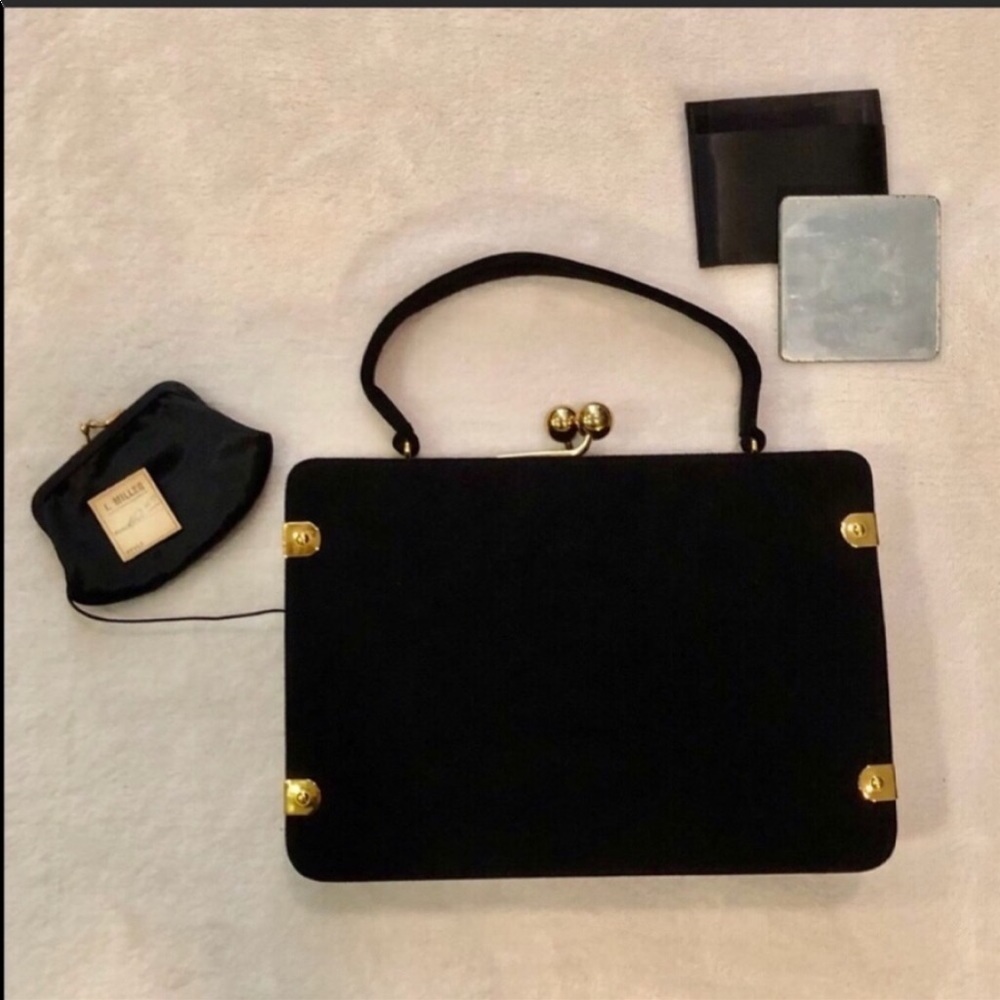 Bienen-Davis Suede Velvet Feel Vintage Evening Bag - Picture 3 of 8